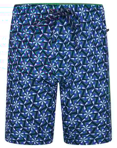 KAM Twin Stripe Geo Print shorts Multi